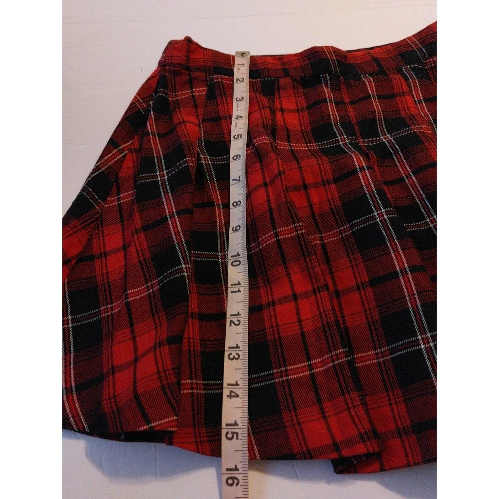 Womens Pleated Plaid Mini Skirt 8 Y2K Grunge Punk Preppy Academia 90s Mall Goth